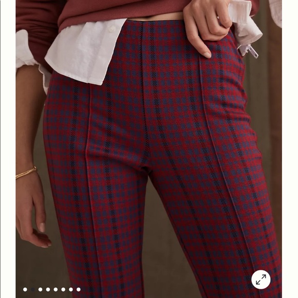 Anthropologie Maeve The Margot Kick Flare Pants EUC XL Plaid Pull on SOLD OUT! - Picture 2 of 8
